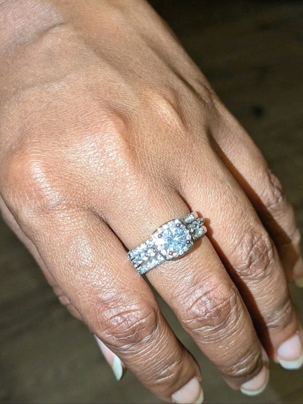 925 Silver 4ct Lab-Created Princess Cut Diamond Wedding Ring Set For Women Sz 8 - Picture 10 of 17